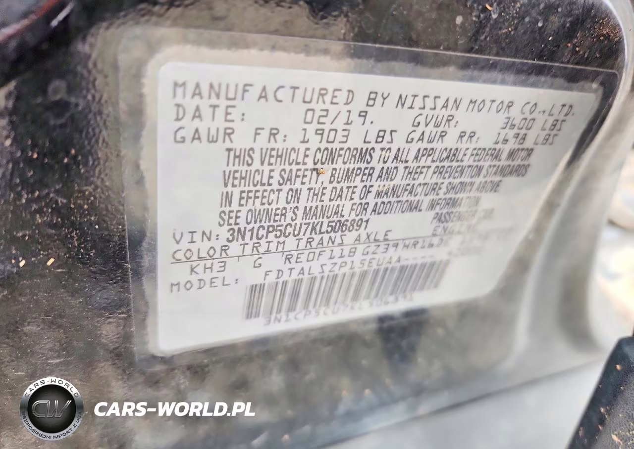 2019 Nissan Kicks Sv VIN:3N1CP5CU7KL506891 - 12