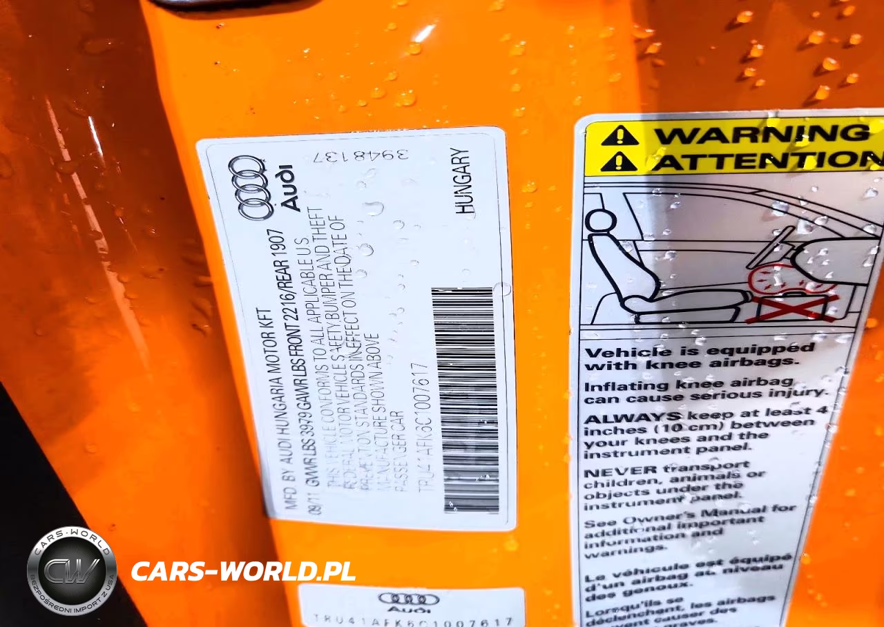 2012 Audi Tts Prestige VIN:TRU41AFK6C1007617 - 12