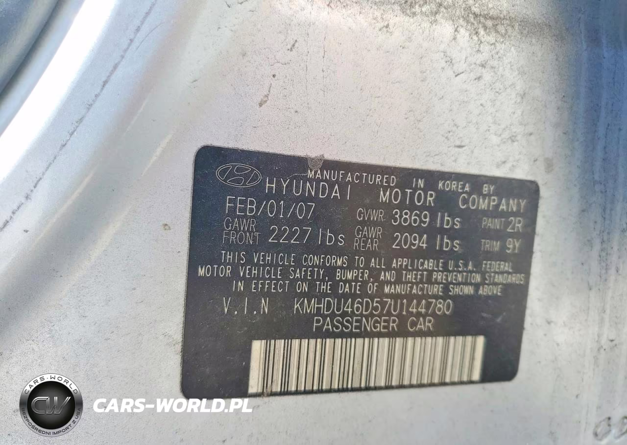 2007 Hyundai Elantra Gls VIN:KMHDU46D57U144780 - 12