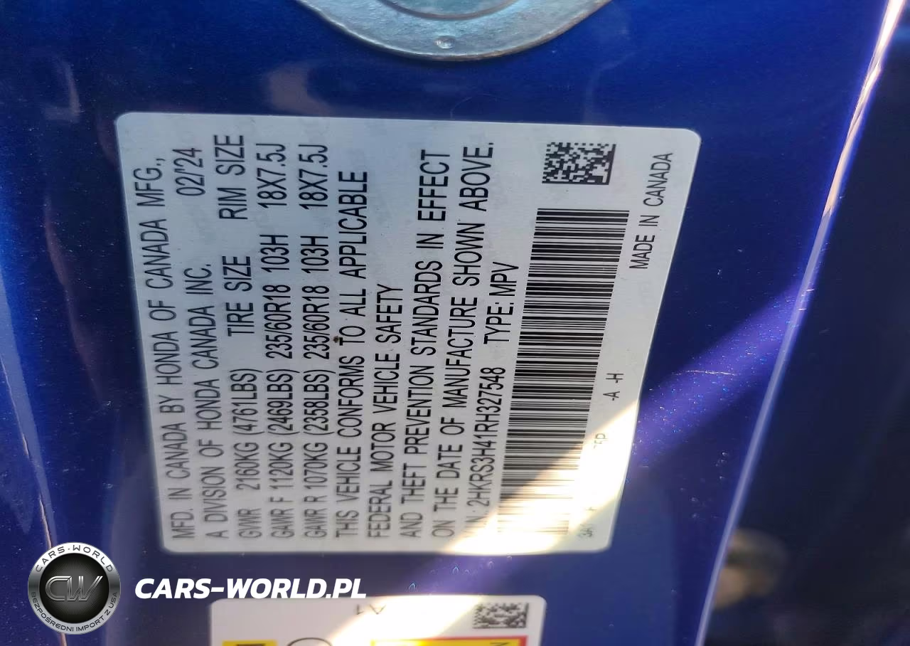 2024 Honda Cr-V Ex VIN:2HKRS3H41RH327548 - 12