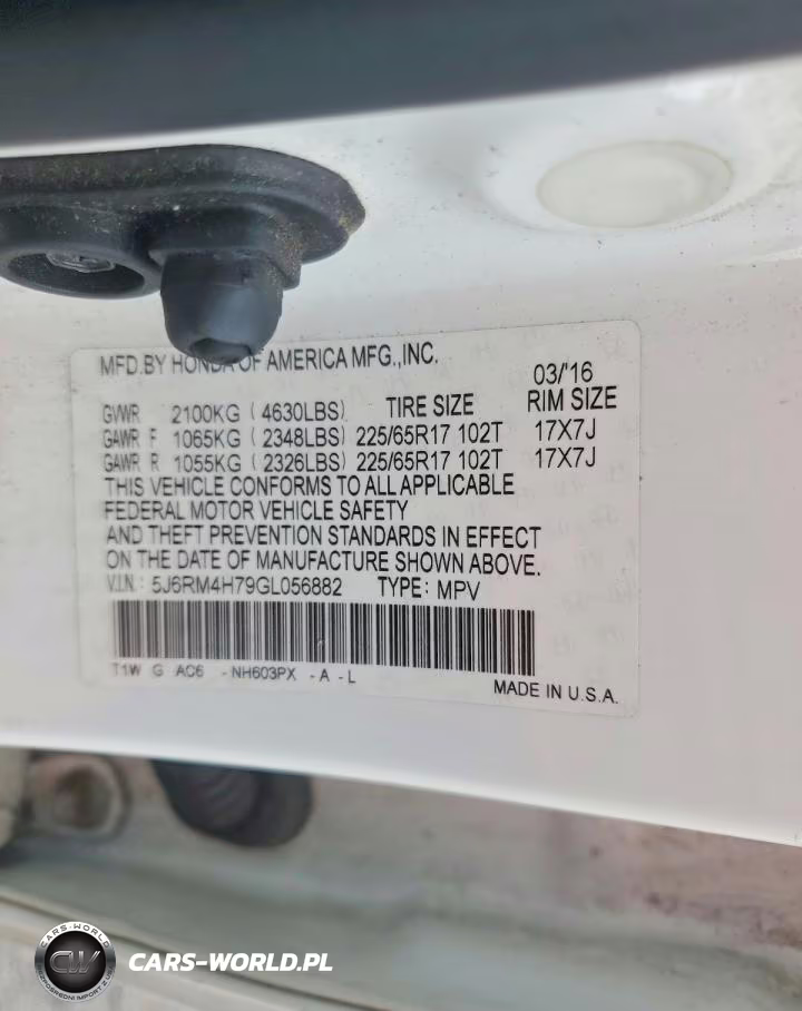2016 Honda Cr-V Exl VIN:5J6RM4H79GL056882 - 13