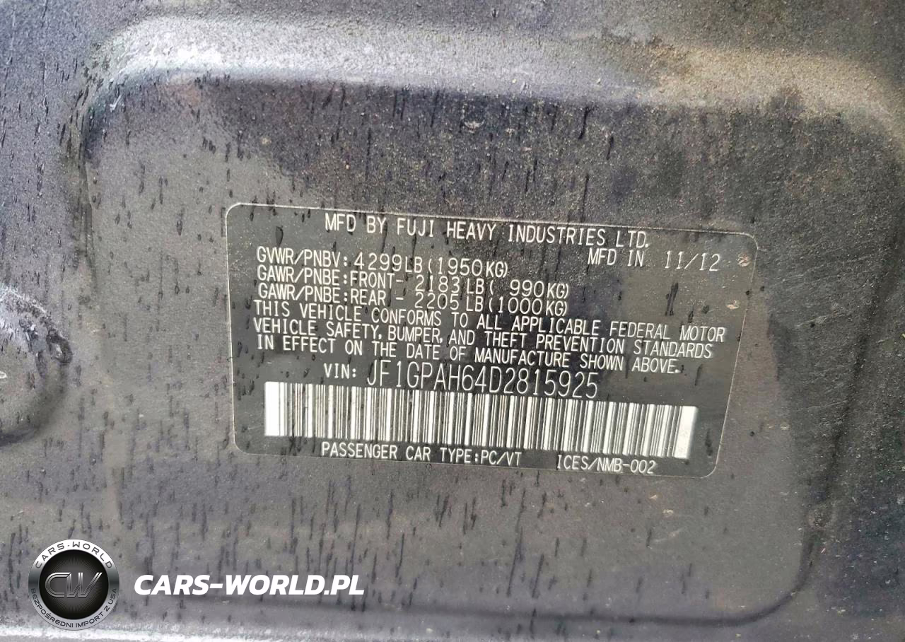 2013 Subaru Impreza Limited VIN:JF1GPAH64D2815925 - 14