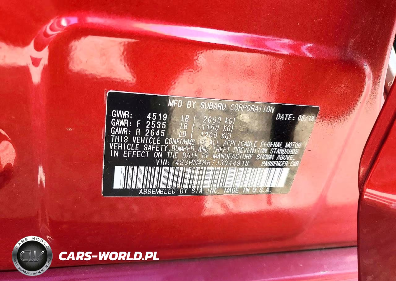 2018 Subaru Legacy 2.5I VIN:4S3BNAB67J3044918 - 12