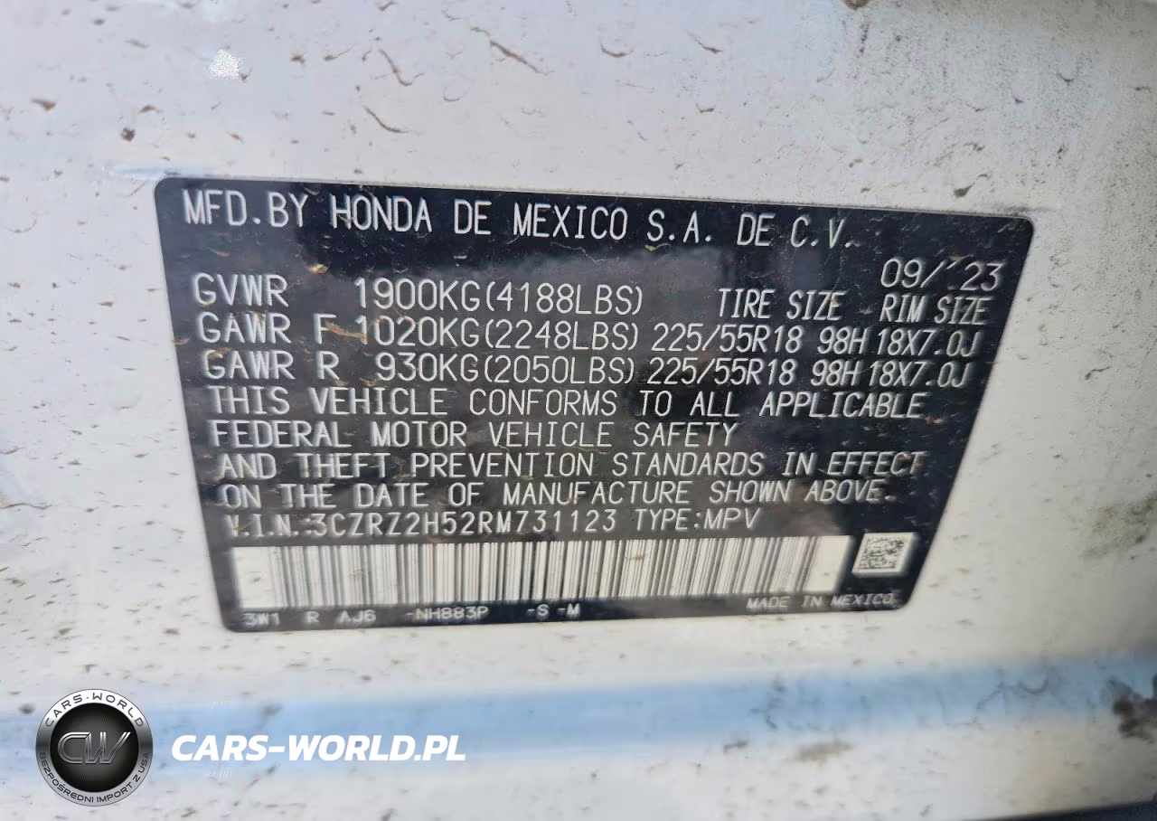 2024 Honda Hr-V Sport VIN:3CZRZ2H52RM731123 - 13