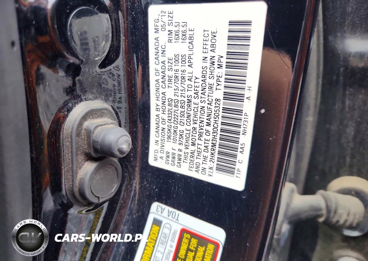 2012 Honda Cr-V Lx VIN:2HKRM3H30CH505328 - 12