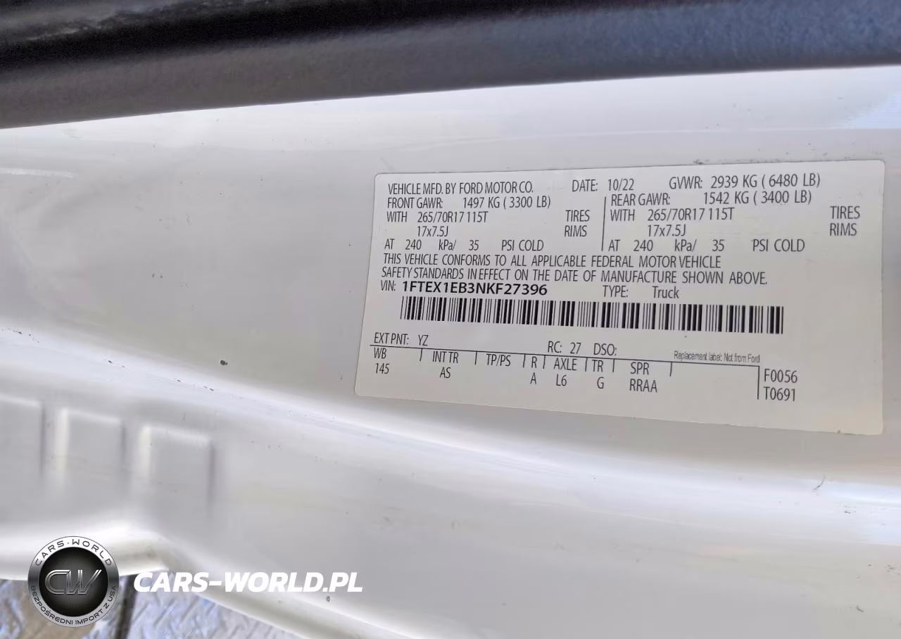 2022 Ford F150 Super Cab VIN:1FTEX1EB3NKF27396 - 12