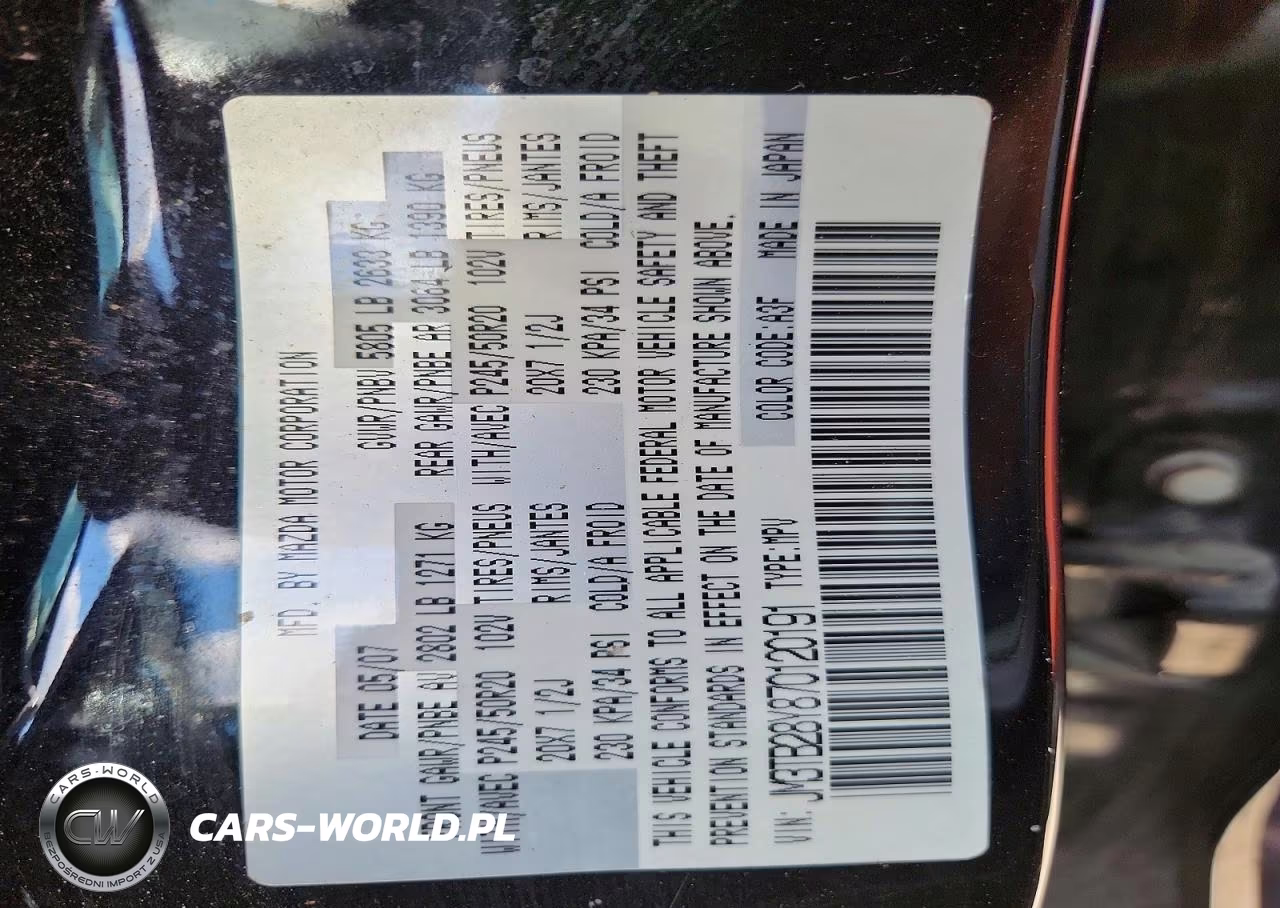 2007 Mazda Cx-9 VIN:JM3TB28Y870120191 - 13