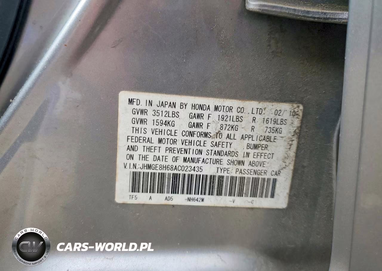 2010 Honda Fit Sport VIN:JHMGE8H68AC023435 - 12
