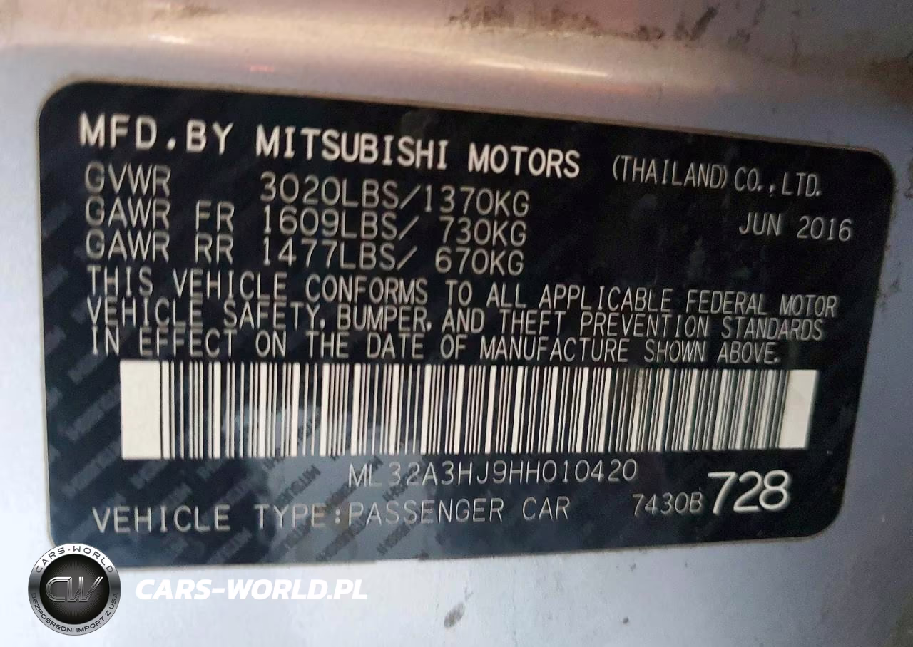 2017 Mitsubishi Mirage Es VIN:ML32A3HJ9HH010420 - 13
