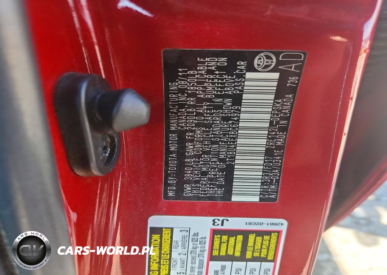 2011 Toyota Corolla S VIN:2T1BU4EEXBC674979 - 12