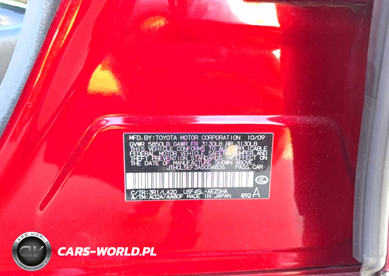 2010 Lexus Ls 460 VIN:JTHCL5EF3A5004836 - 10