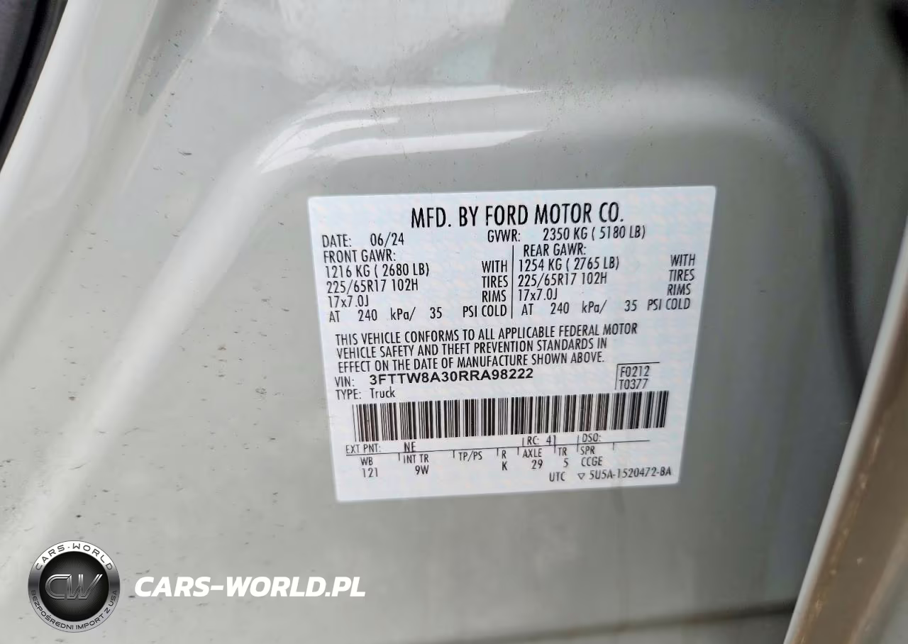 2024 Ford Maverick Xl VIN:3FTTW8A30RRA98222 - 13