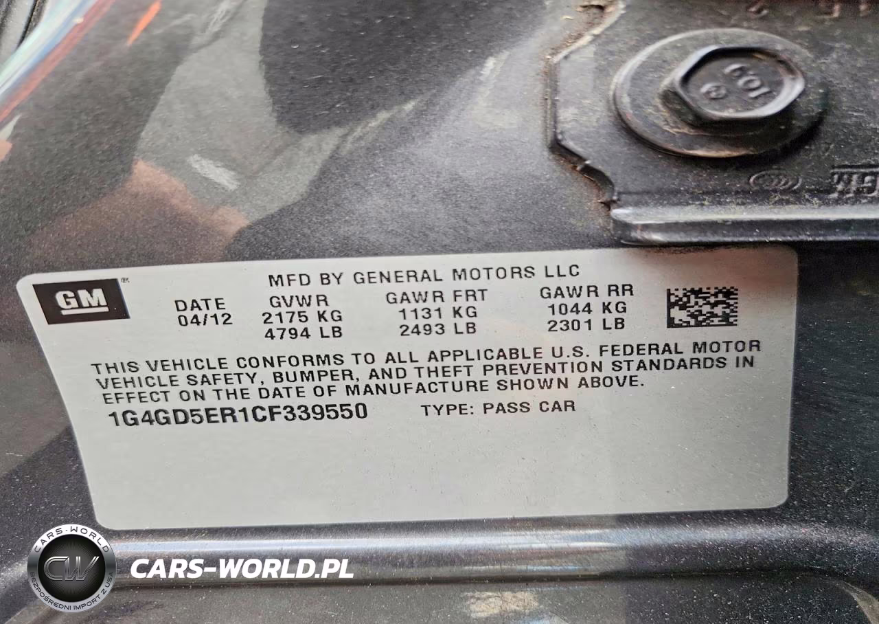2012 Buick Lacrosse Premium VIN:1G4GD5ER1CF339550 - 12