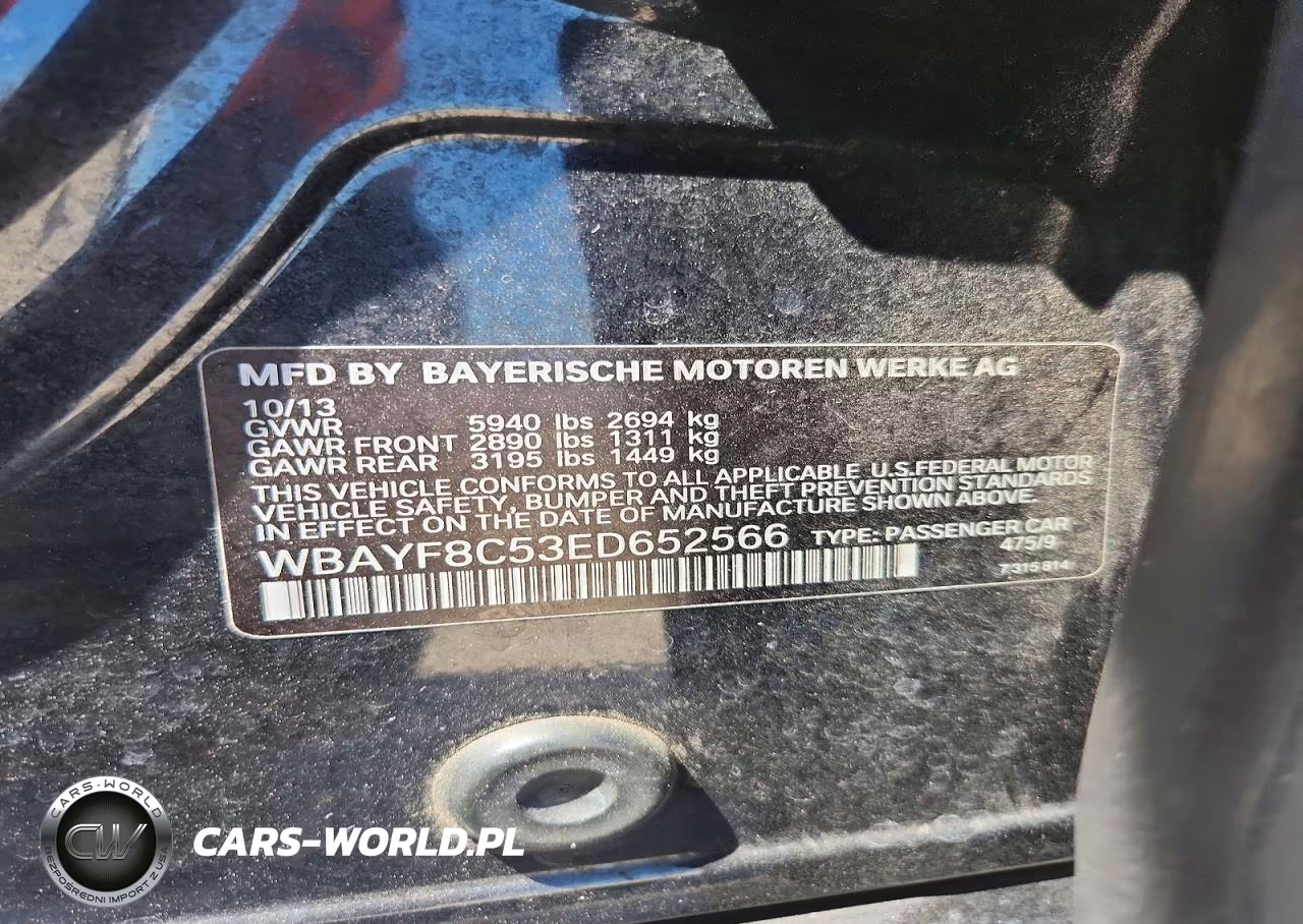 2014 BMW 750 Lxi VIN:WBAYF8C53ED652566 - 12