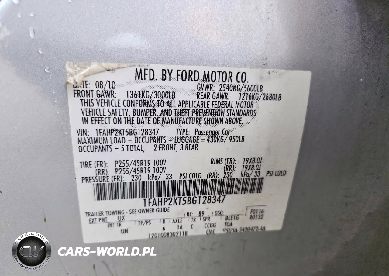 2011 Ford Taurus Sho VIN:1FAHP2KT5BG128347 - 12
