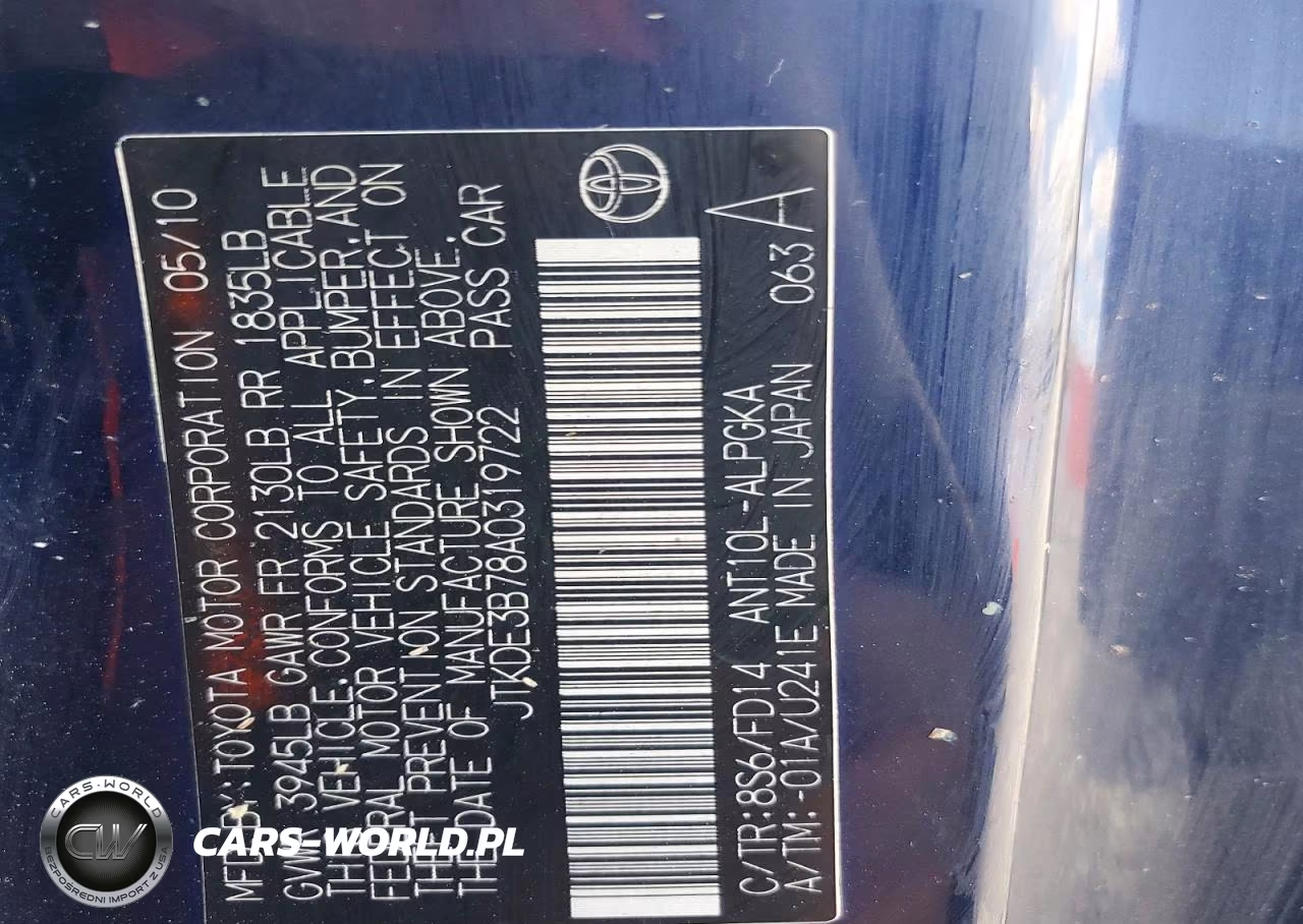 2010 Toyota Scion Tc VIN:JTKDE3B78A0319722 - 12
