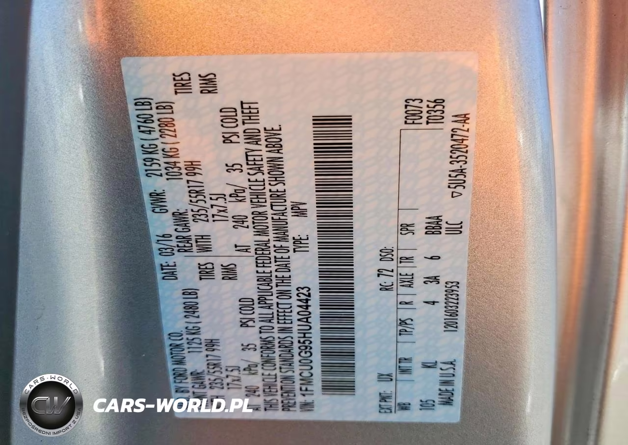 2017 Ford Escape Se VIN:1FMCU0G95HUA04423 - 14