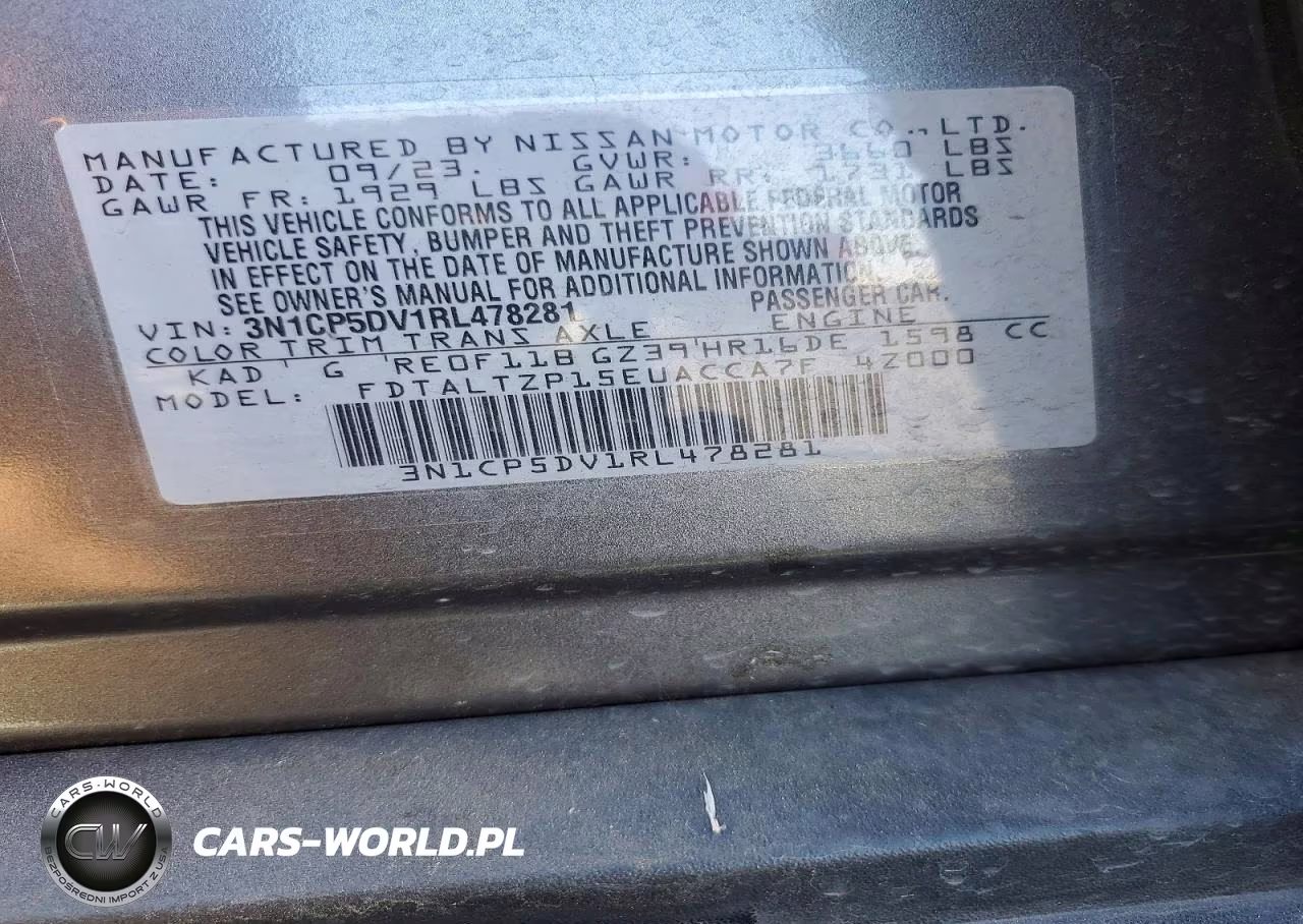 2024 Nissan Kicks Sr VIN:3N1CP5DV1RL478281 - 13