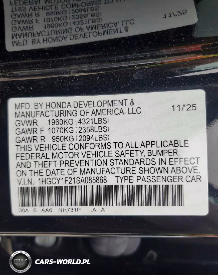 2025 Honda Accord Lx VIN:1HGCY1F21SA085868 - 13