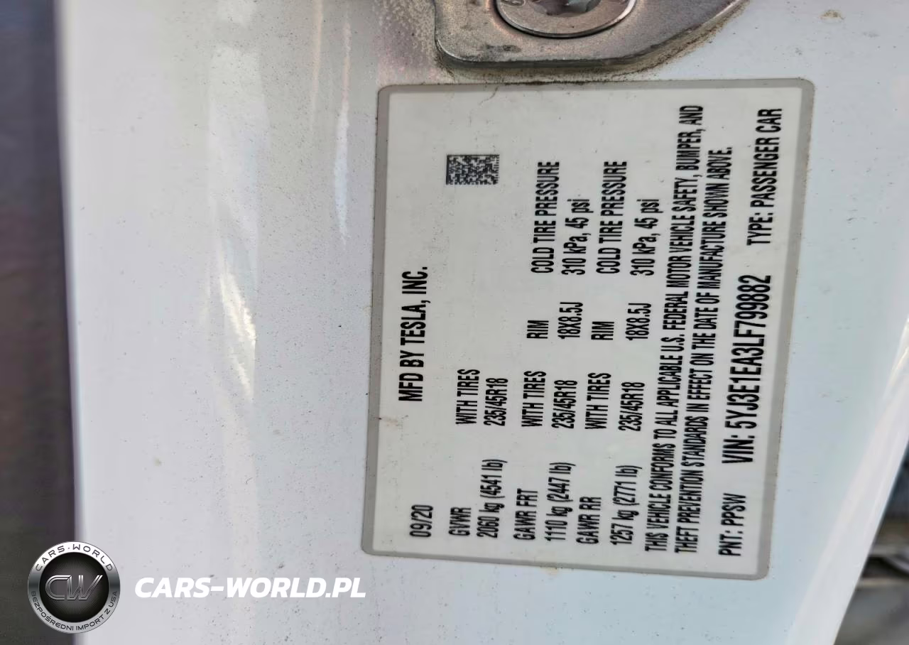 2020 Tesla Model 3 VIN:5YJ3E1EA3LF799882 - 12