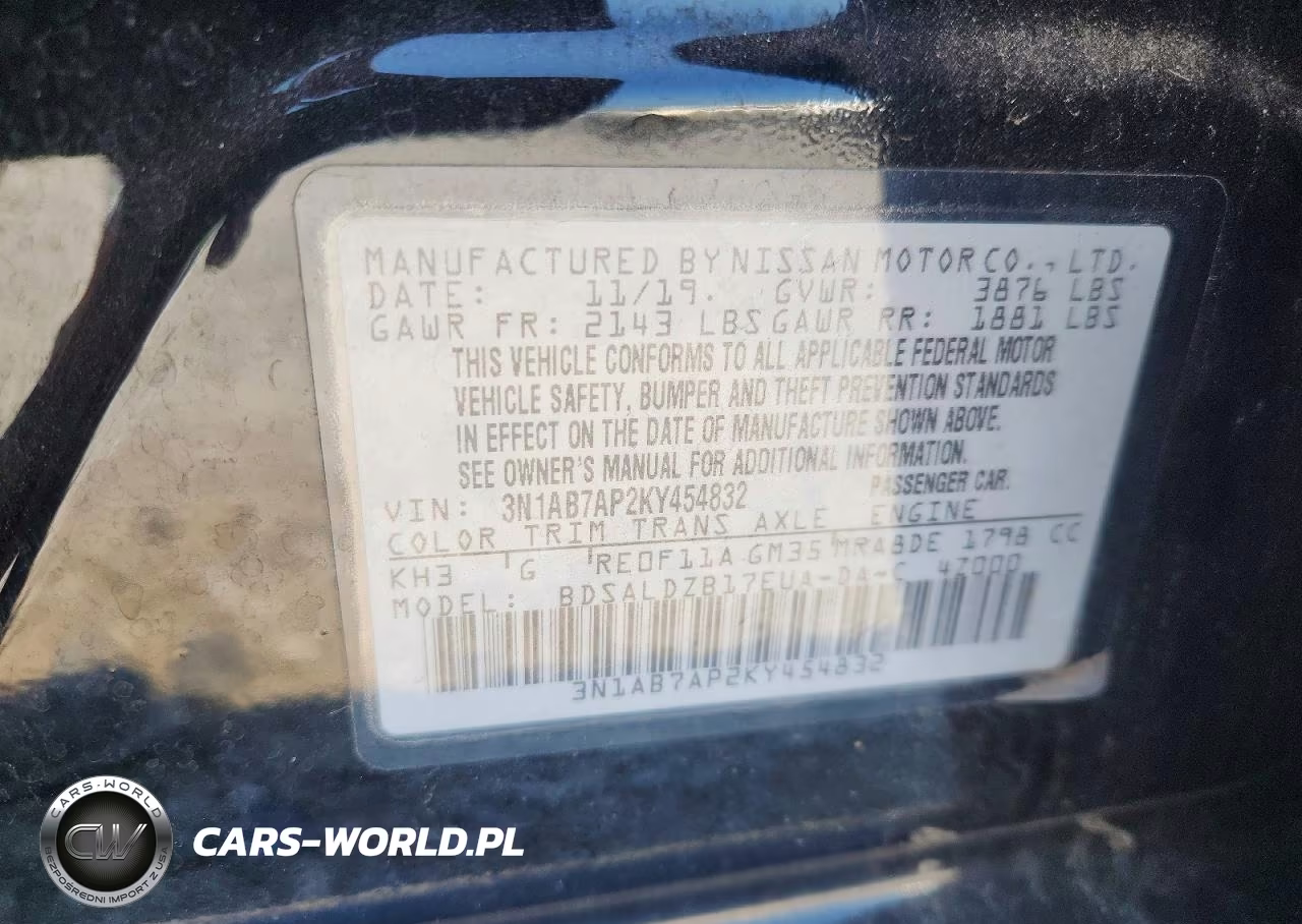 2019 Nissan Sentra Sv VIN:3N1AB7AP2KY454832 - 12