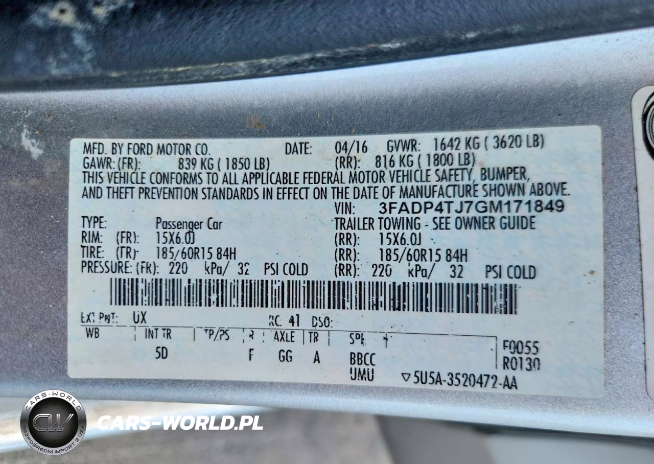 2016 Ford Fiesta S VIN:3FADP4TJ7GM171849 - 12