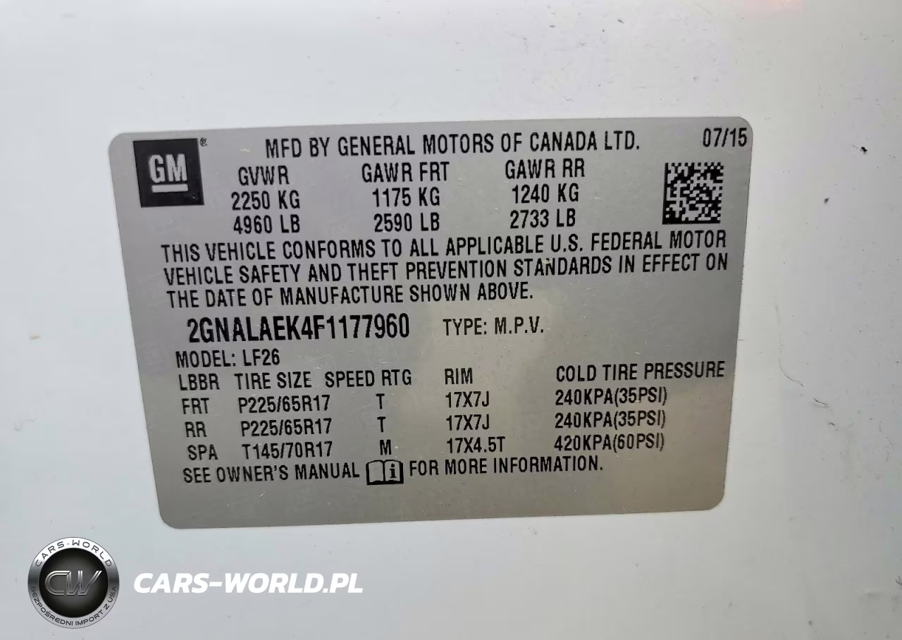 2015 Chevrolet Equinox Ls VIN:2GNALAEK4F1177960 - 12