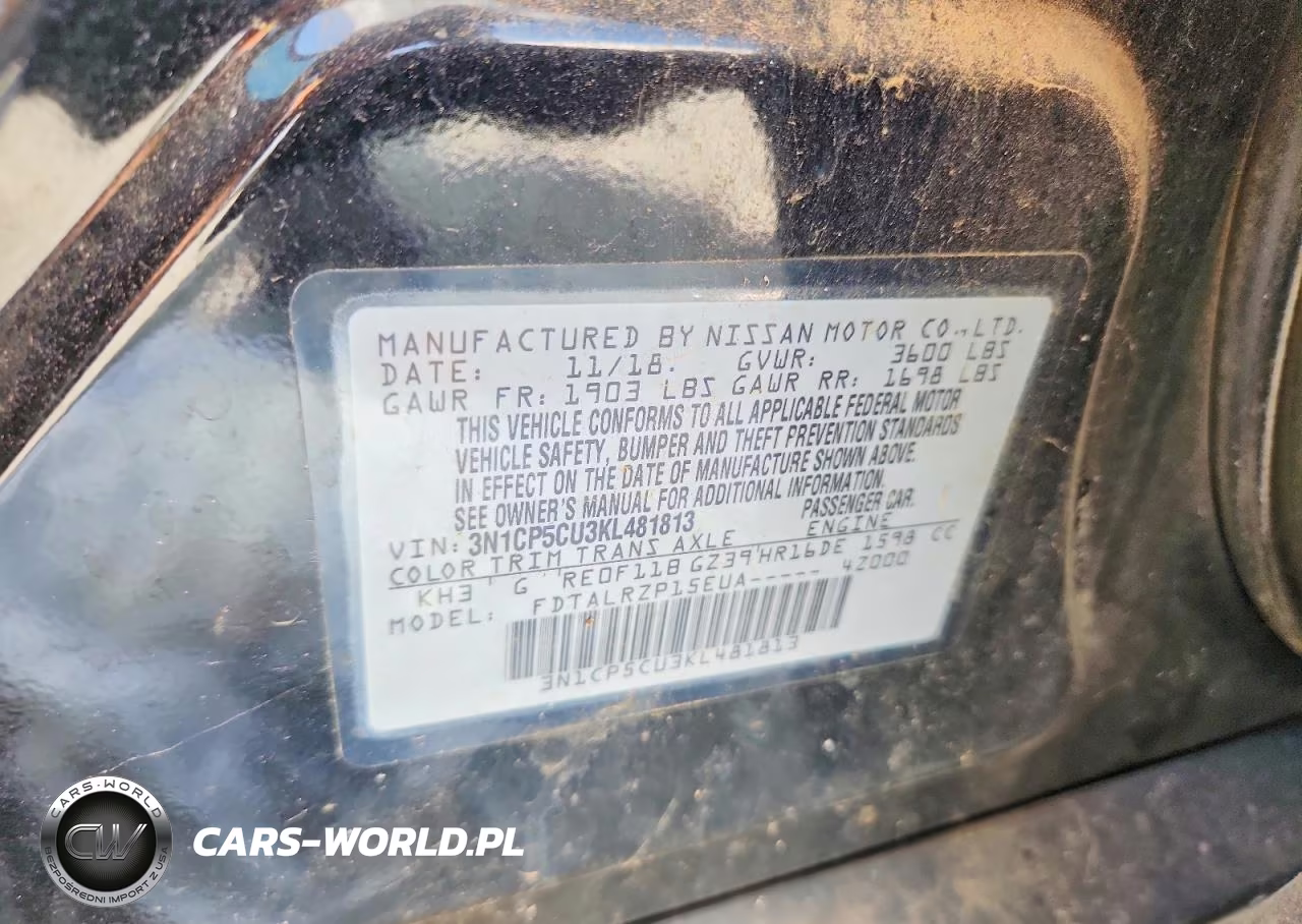 2019 Nissan Kicks S VIN:3N1CP5CU3KL481813 - 13