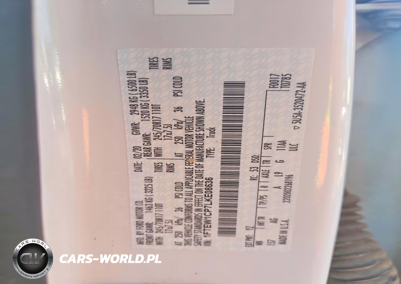 2020 Ford F150 Supercrew VIN:1FTEW1CP7LKE08636 - 12