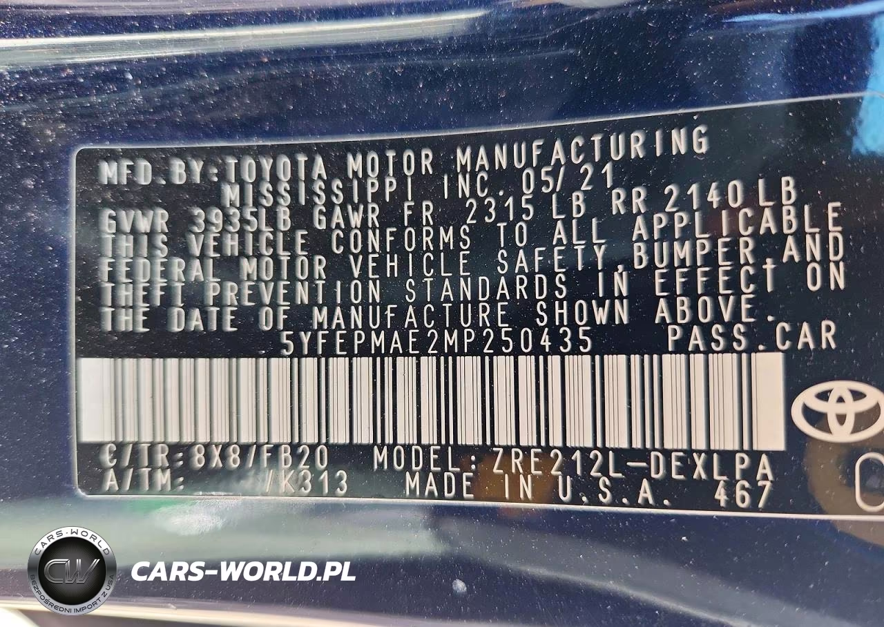 2021 Toyota Corolla Le VIN:5YFEPMAE2MP250435 - 12