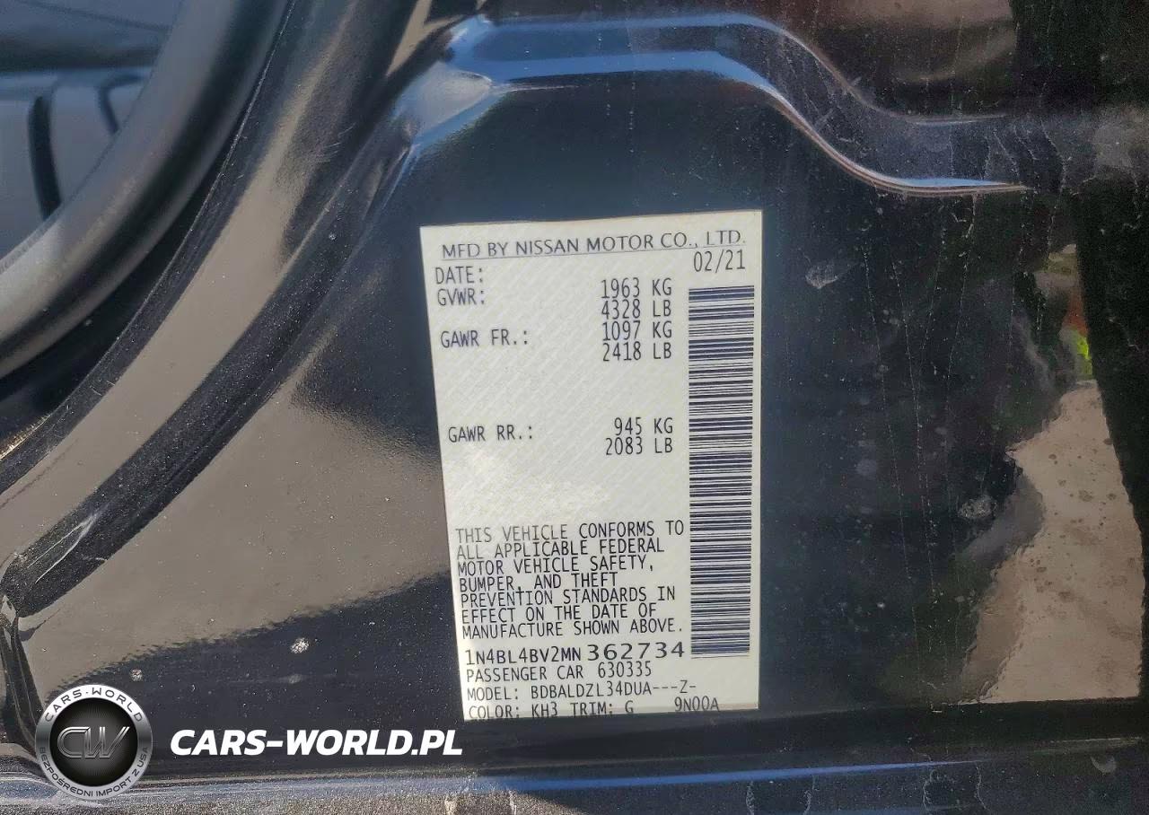 2021 Nissan Altima S VIN:1N4BL4BV2MN362734 - 13