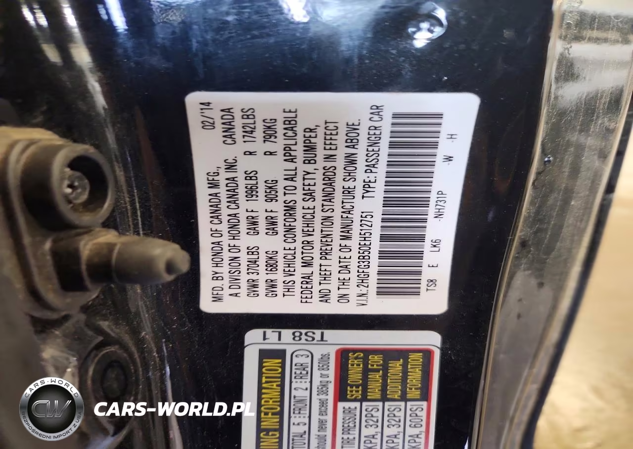 2014 Honda Civic Lx VIN:2HGFG3B50EH512751 - 12