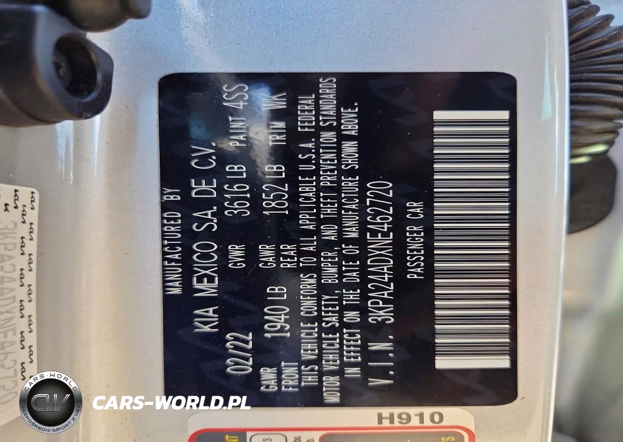 2022 Kia Rio Lx VIN:3KPA24ADXNE462720 - 12