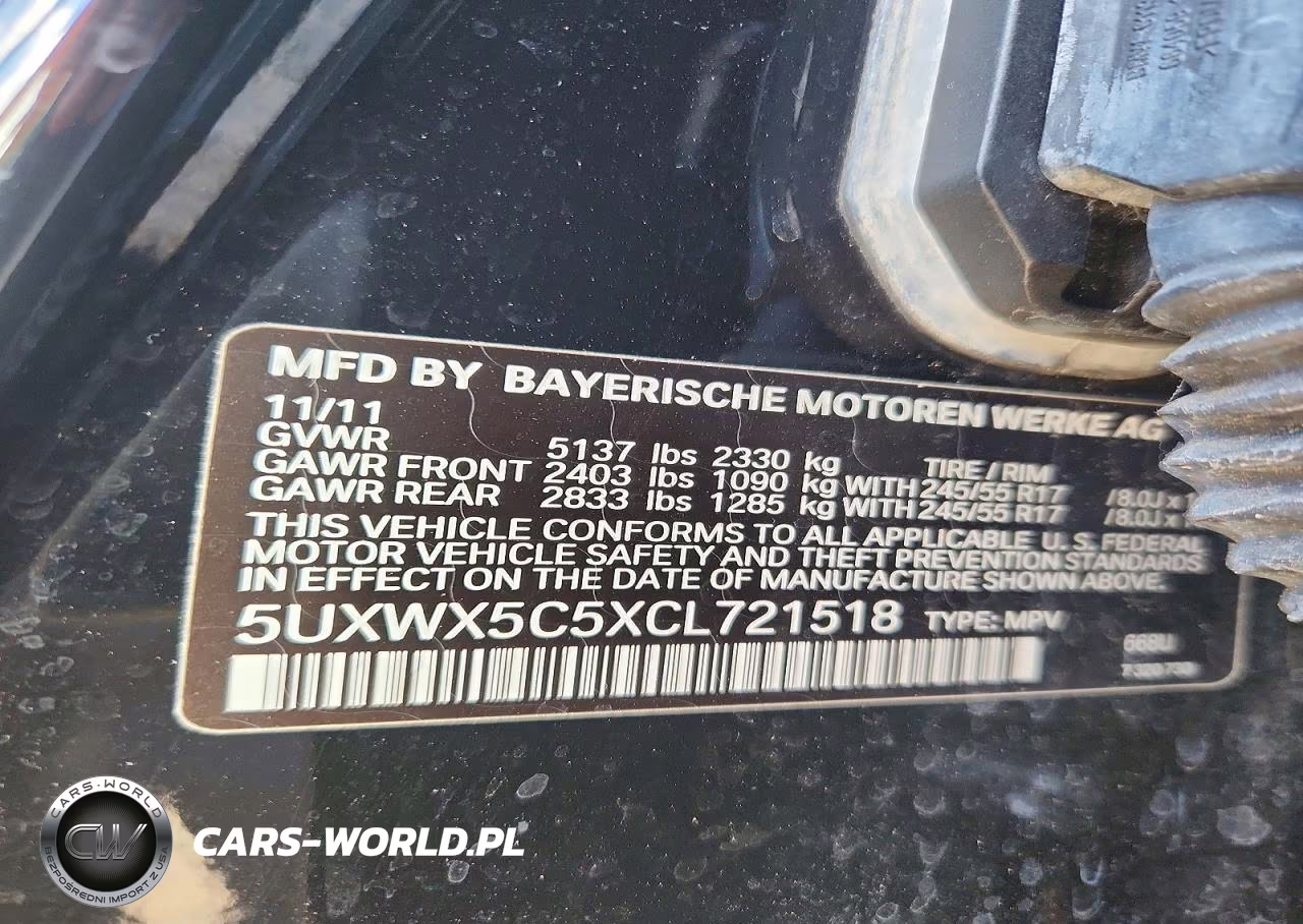 2012 BMW X3 xDrive28I VIN:5UXWX5C5XCL721518 - 13