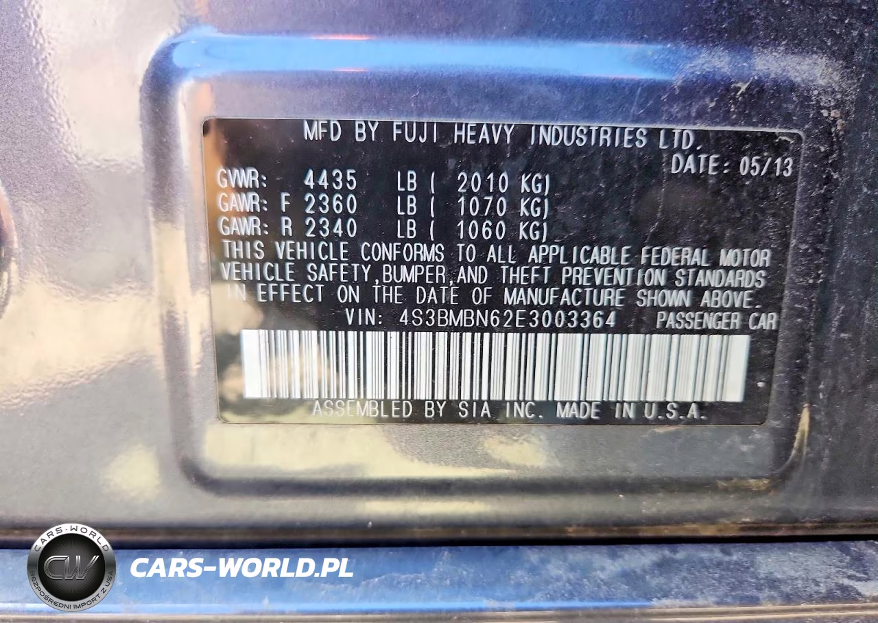 2014 Subaru Legacy 2.5I Limited VIN:4S3BMBN62E3003364 - 12