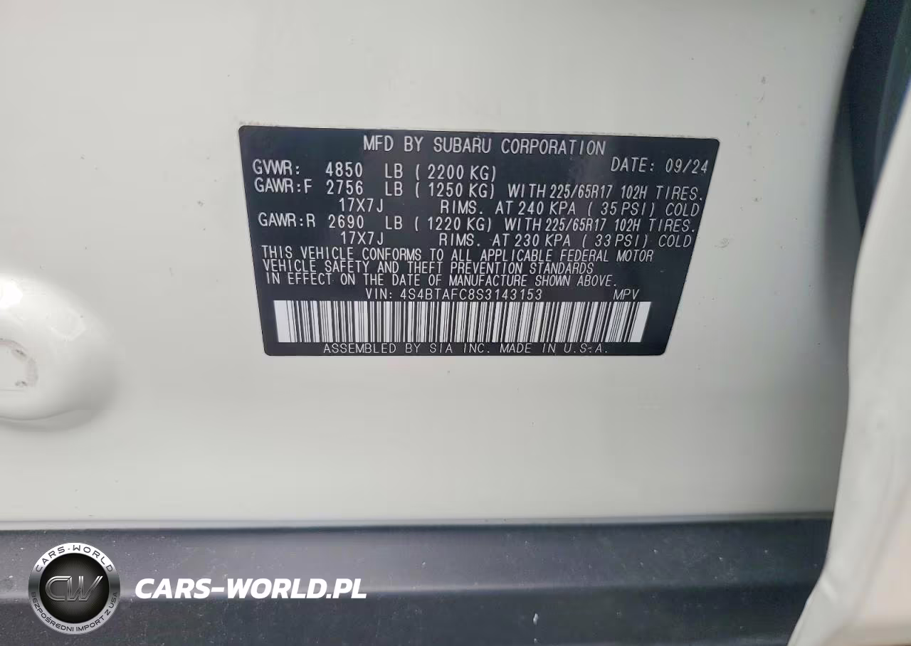 2025 Subaru Outback Premium VIN:4S4BTAFC8S3143153 - 14