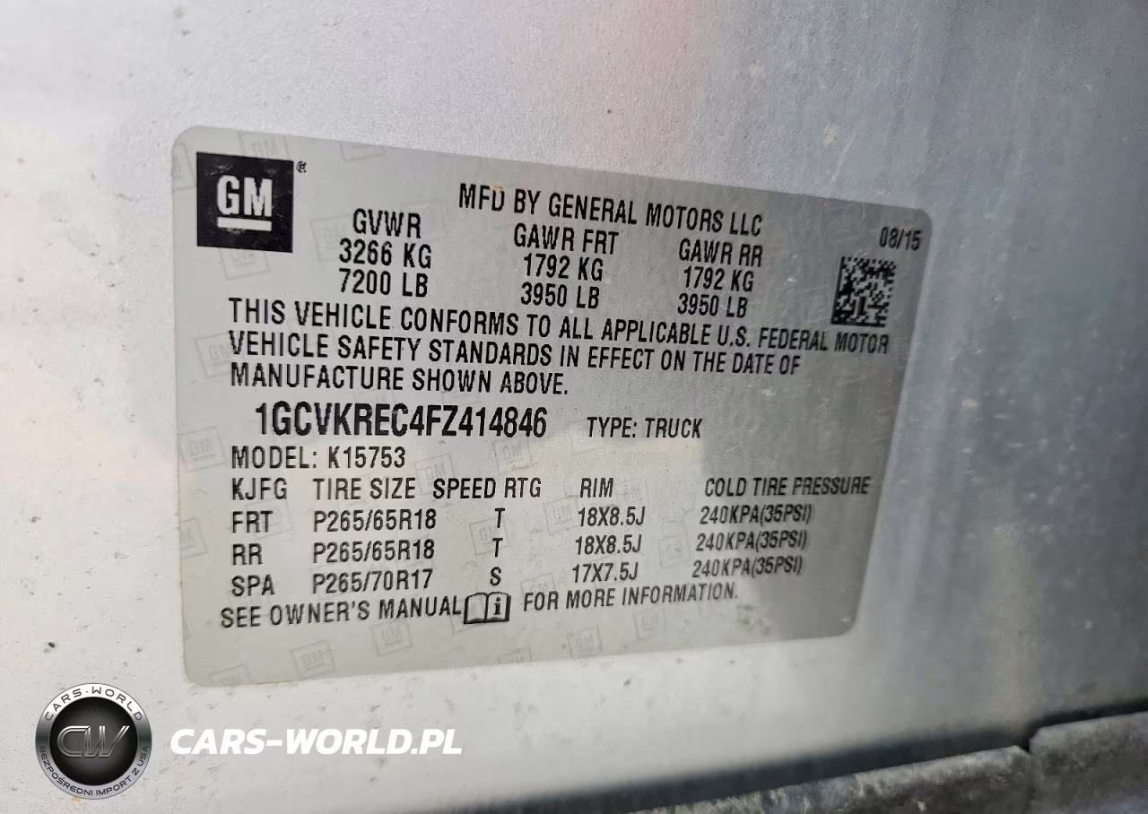 2015 Chevrolet Silverado K1500 Lt VIN:1GCVKREC4FZ414846 - 12
