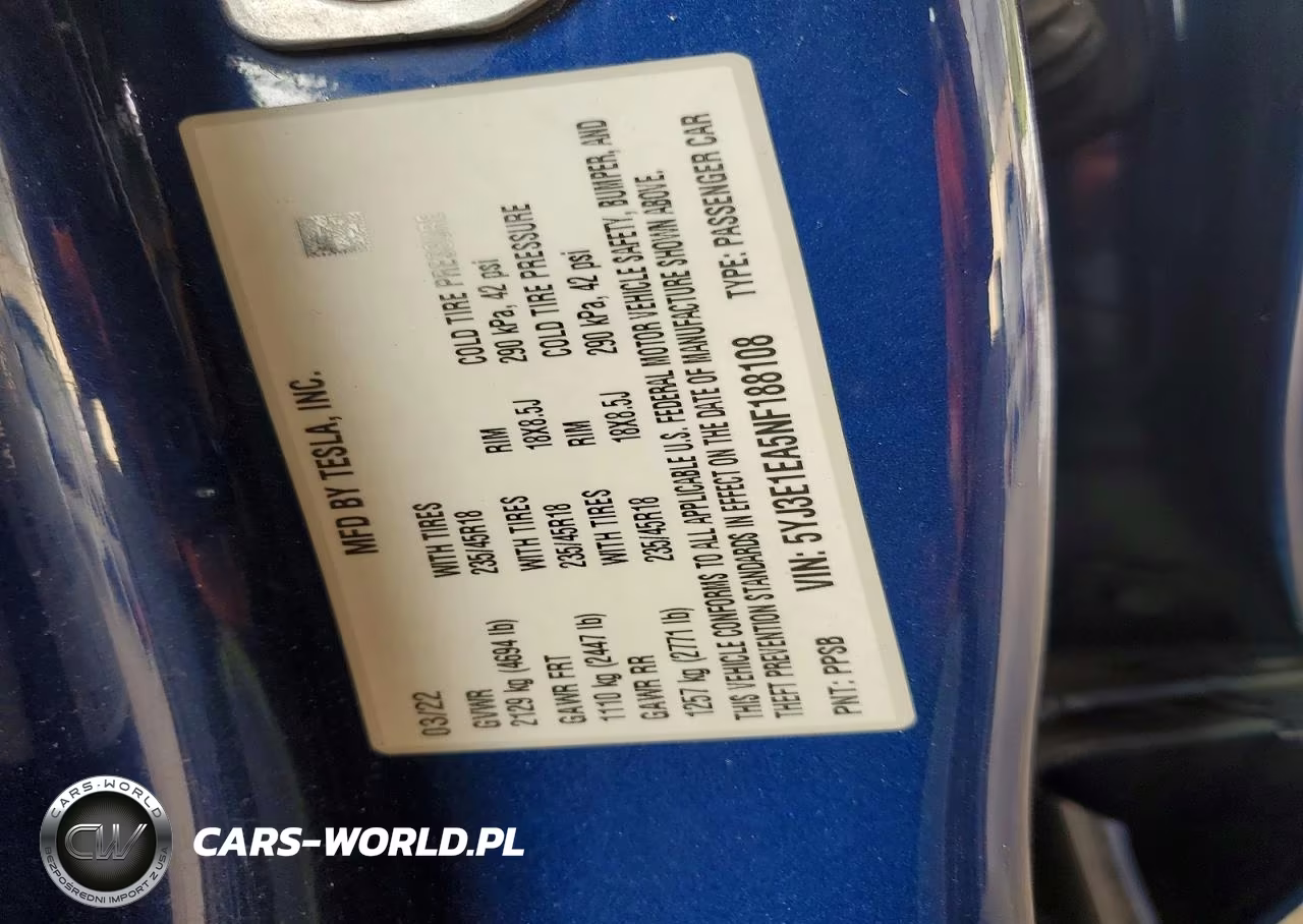 2022 Tesla Model 3 VIN:5YJ3E1EA5NF188108 - 12
