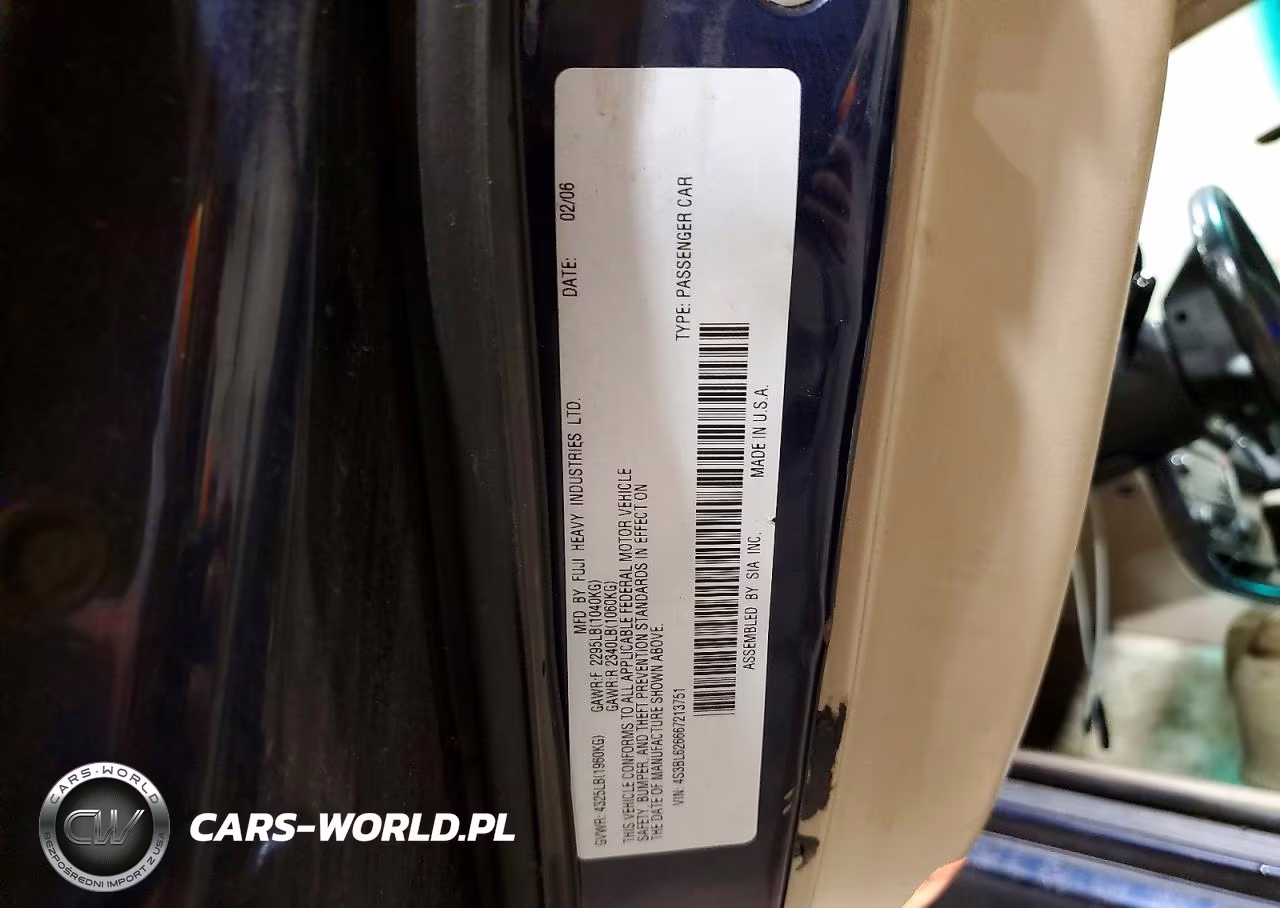 SUBARU LEGACY 2.5 VIN:4S3BL626667213751 - 12