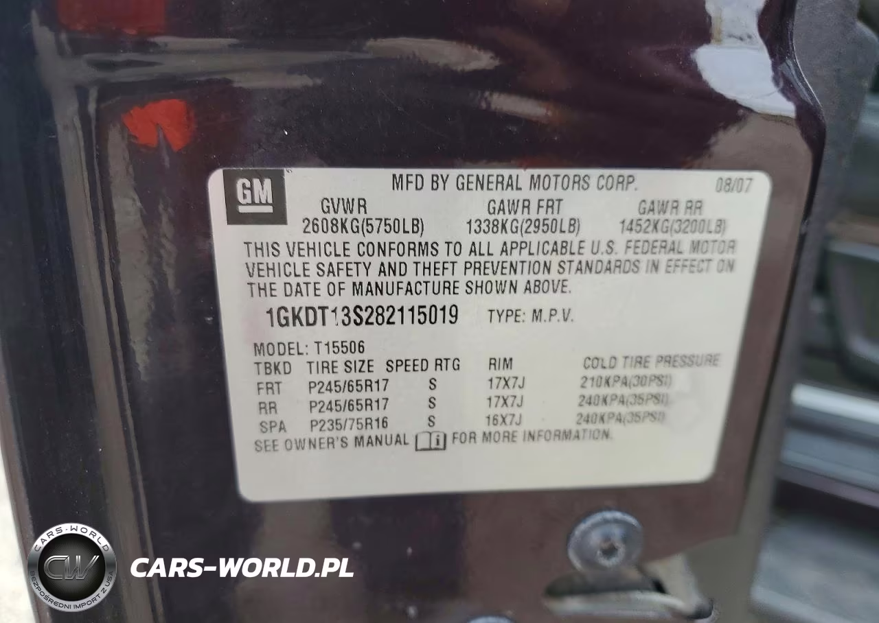 2008 GMC Envoy VIN:1GKDT13S282115019 - 13