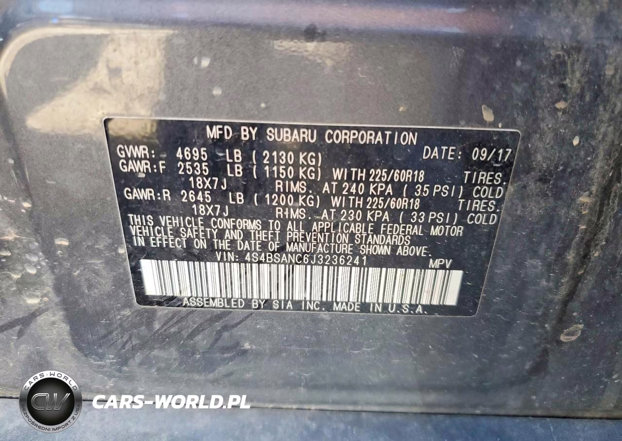 2018 Subaru Outback 2.5I Limited VIN:4S4BSANC6J3236241 - 13