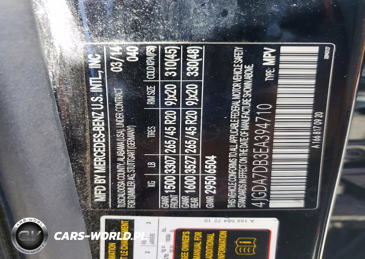 2014 Mercedes-Benz Ml 550 4Matic VIN:4JGDA7DB3EA394710 - 13