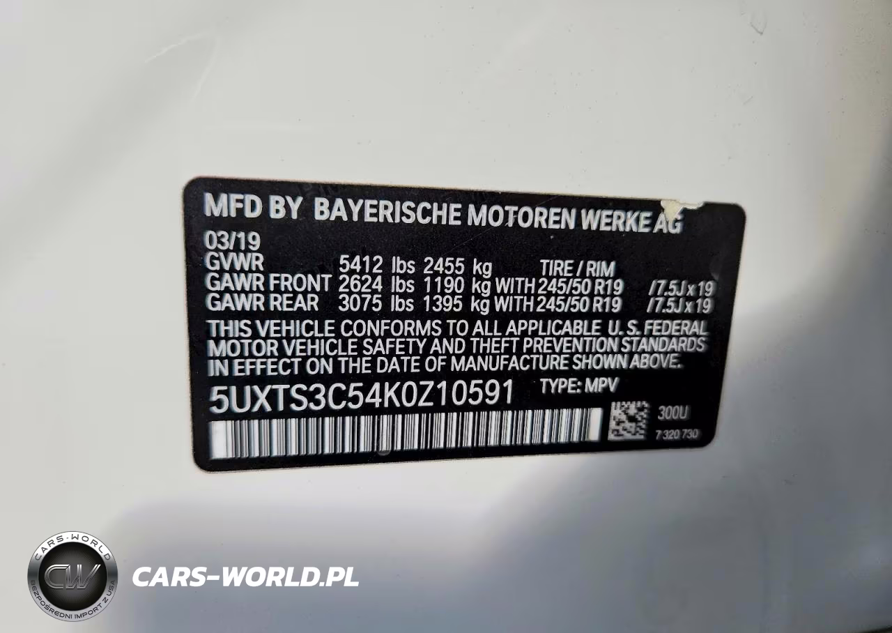 2019 BMW X3 xDrivem40I VIN:5UXTS3C54K0Z10591 - 13