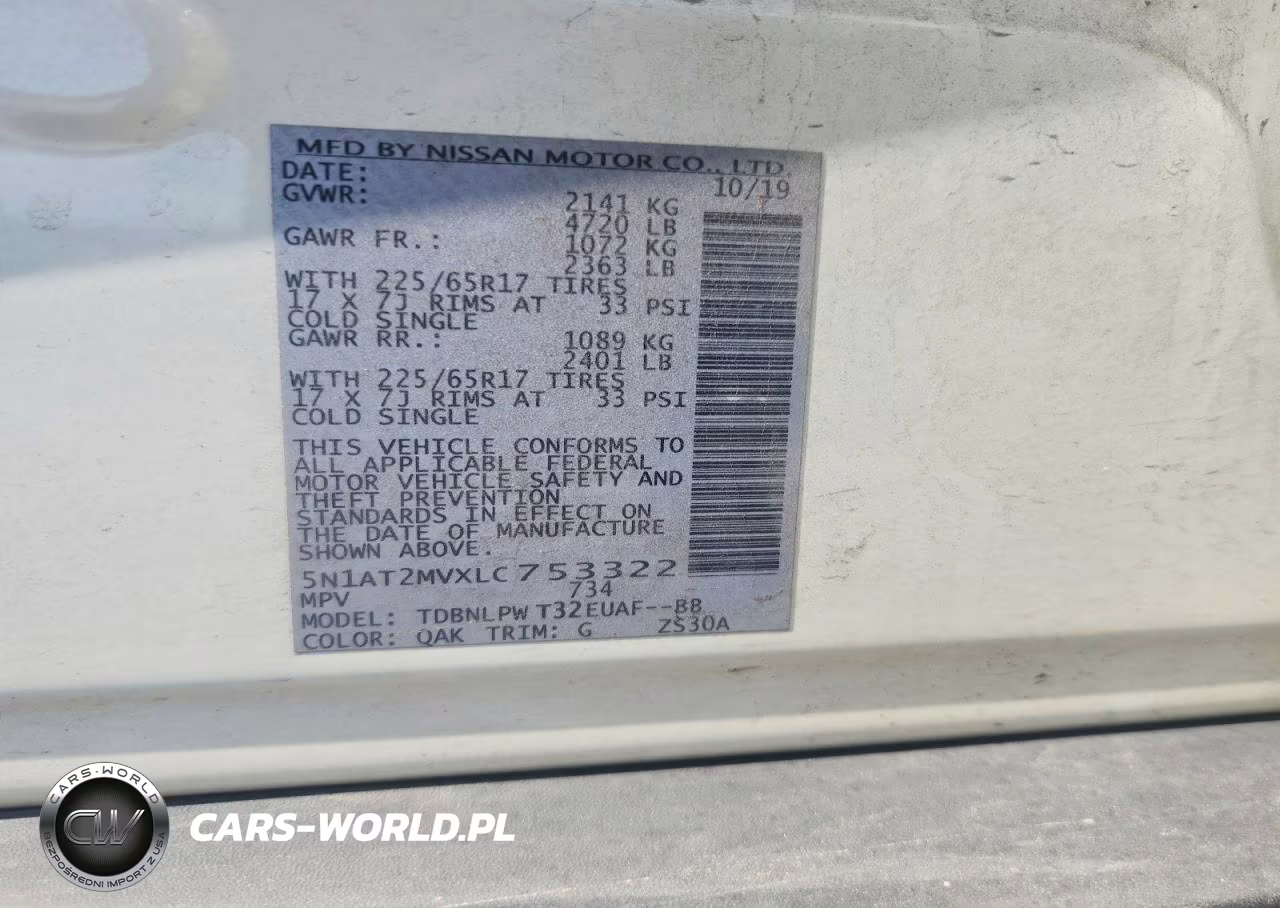 2020 Nissan Rogue S VIN:5N1AT2MVXLC753322 - 12