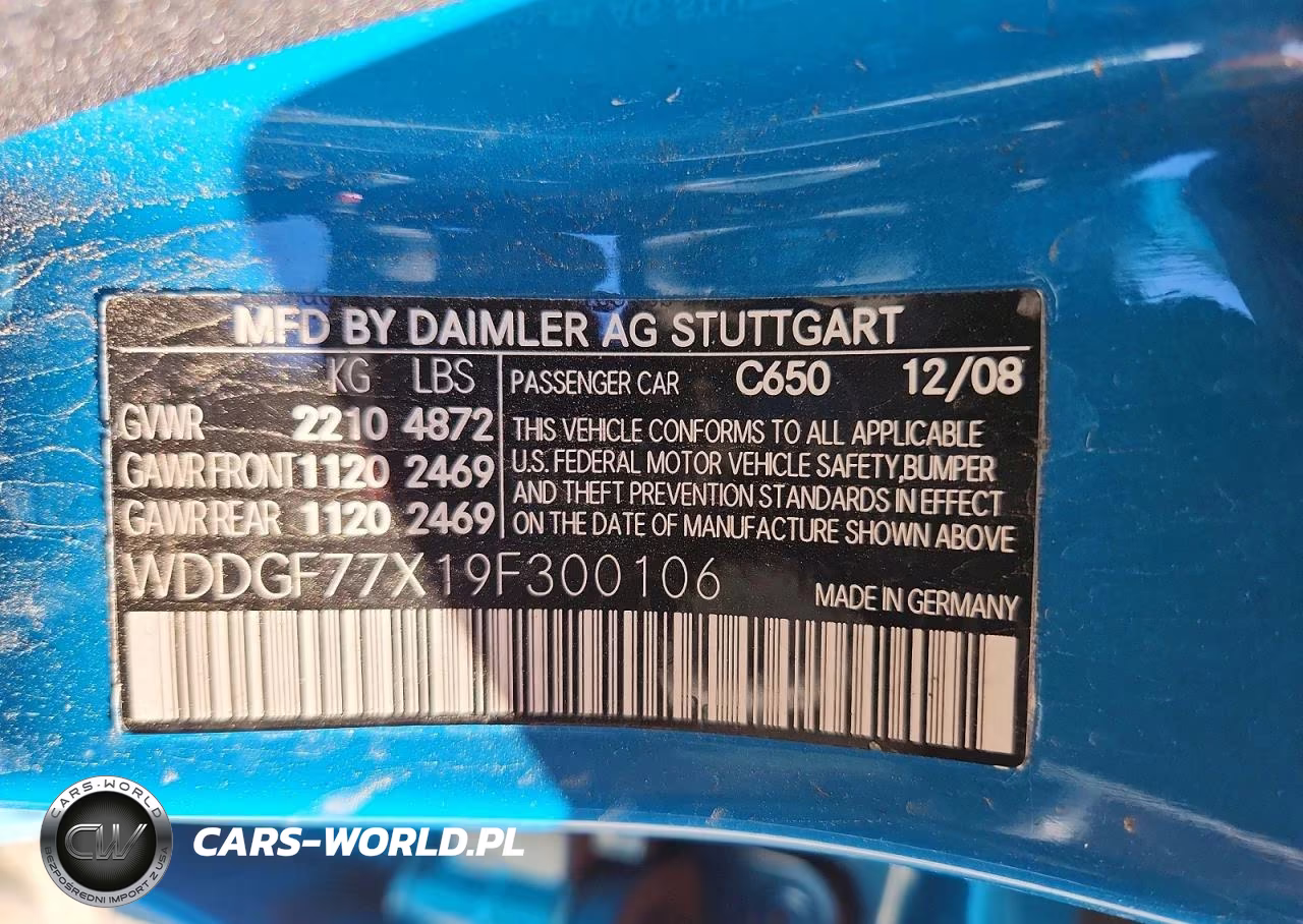 2009 Mercedes-Benz C 63 Amg VIN:WDDGF77X19F300106 - 12
