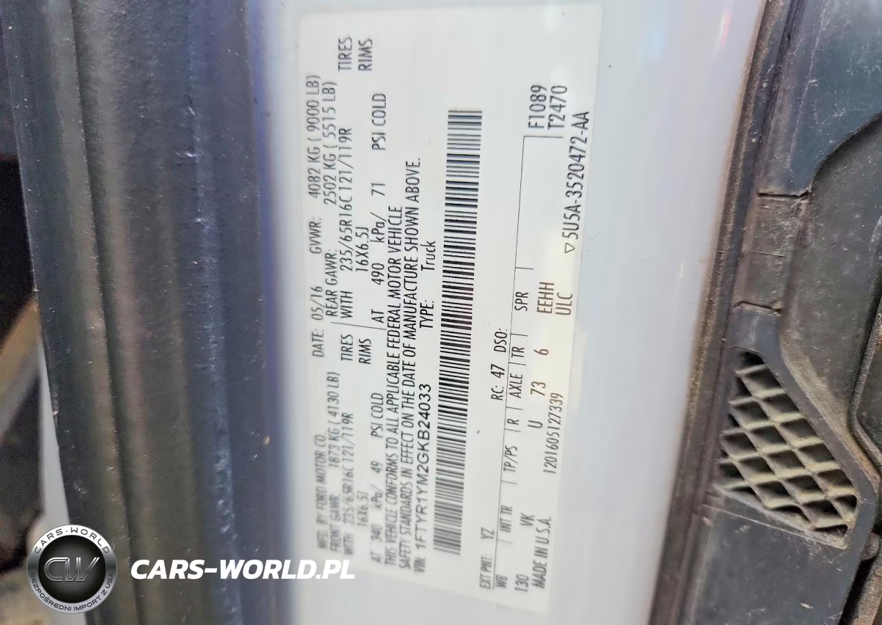 2016 Ford Transit 250 Delivery Van VIN:1FTYR1YM2GKB24033 - 12