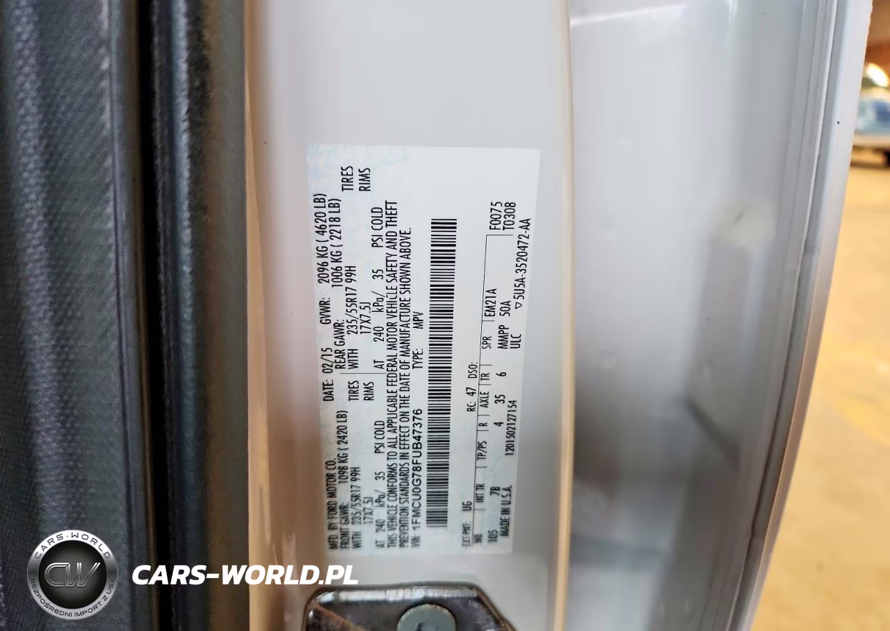 2015 Ford Escape Se VIN:1FMCU0G78FUB47376 - 13