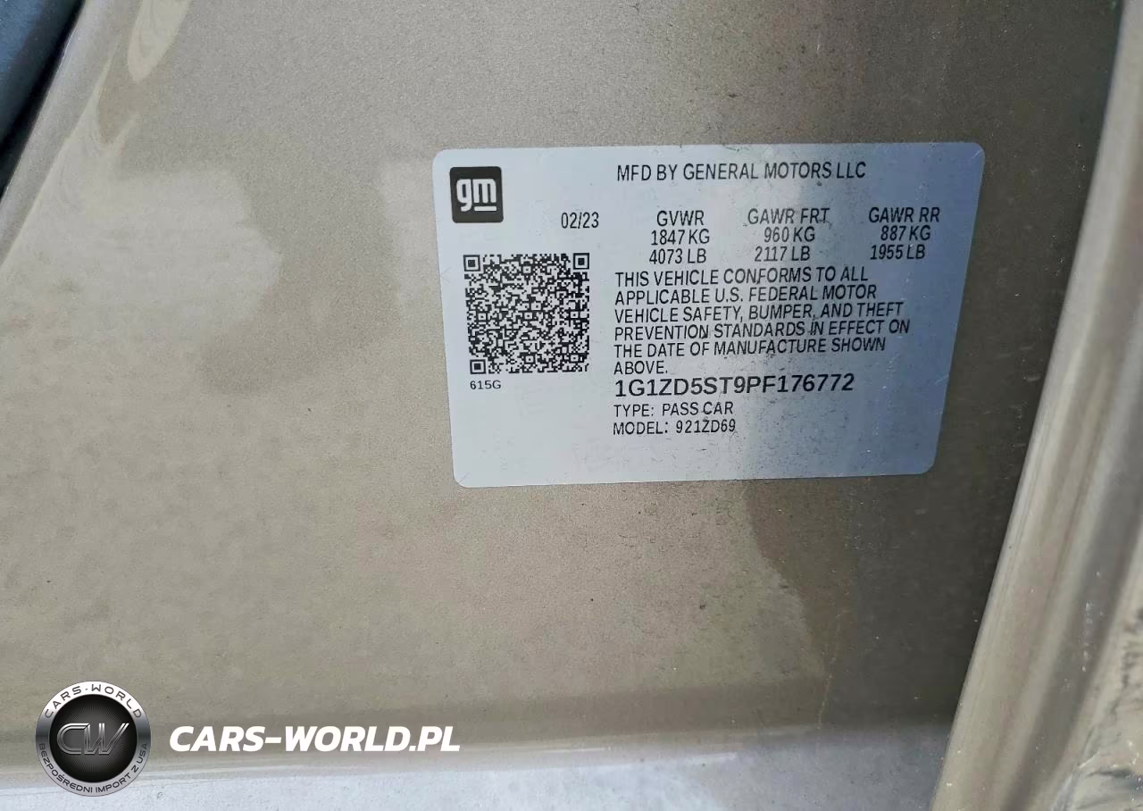 2023 Chevrolet Malibu Lt VIN:1G1ZD5ST9PF176772 - 12