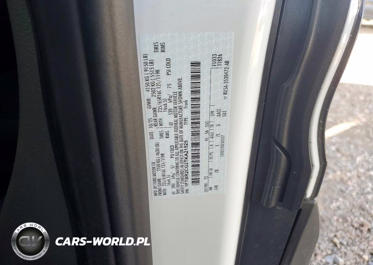 2026 Ford Transit T-250 VIN:1FTBR2CG2TKA21525 - 13