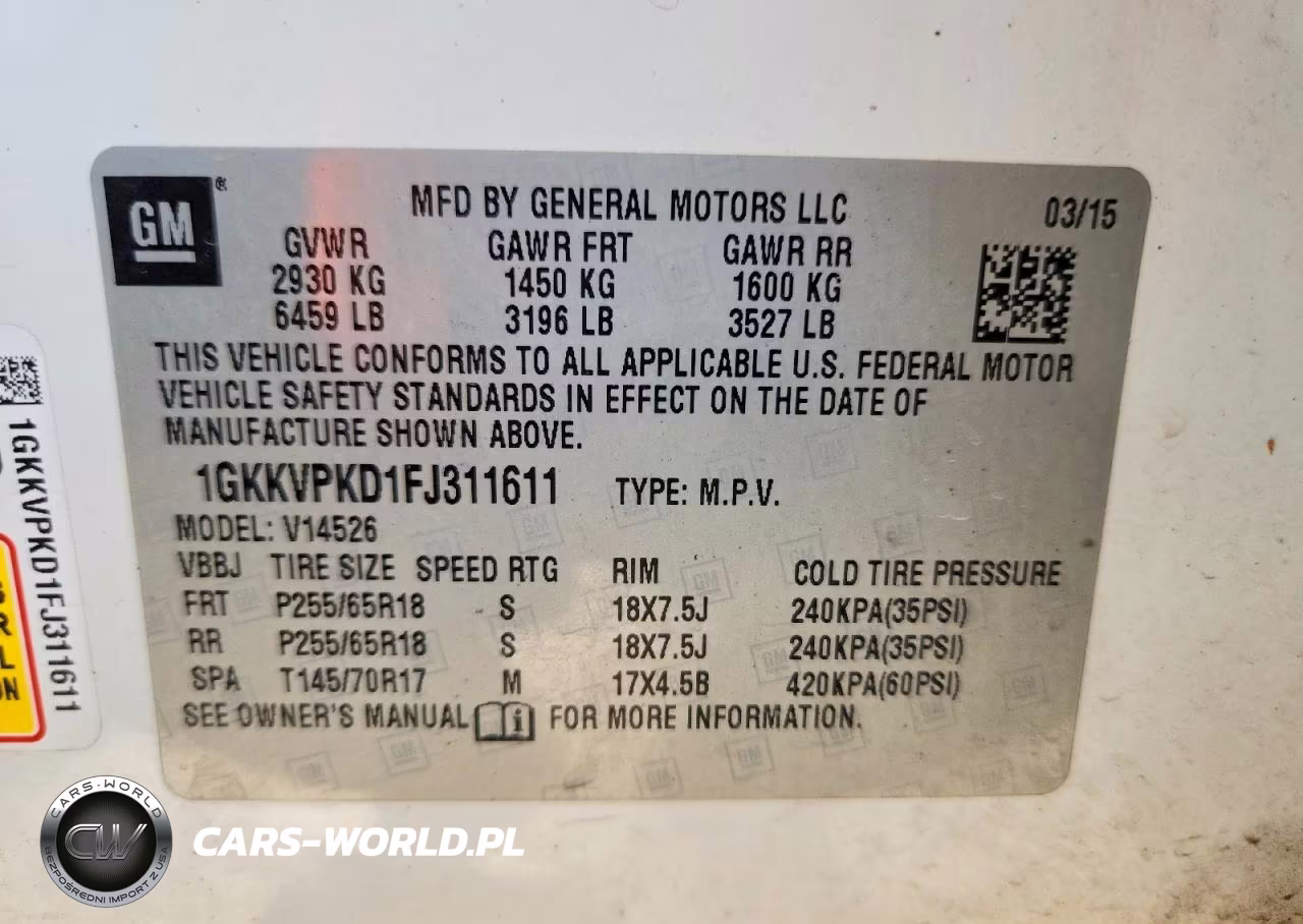2015 GMC Acadia VIN:1GKKVPKD1FJ311611 - 13